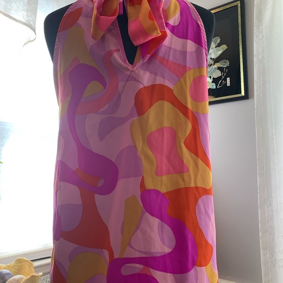 Tyche Abstract Multicolored Halter Top - Picture 7 of 9